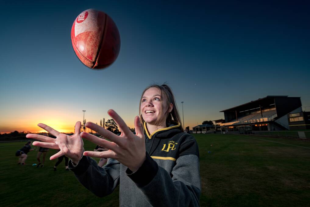 STRONG SEASON: Longford co-captain Alanah Boyack at training earlier this year. Picture: Phillip Biggs