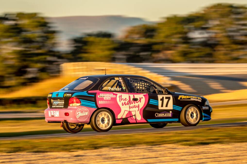 ZOOM: Launceston's Charlie Parker, 17, zips around the track. He's competing in his second Race Tasmania in February. The youngster races in the entry-level Hyundai Excel category. Picture: Supplied 