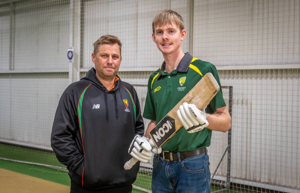HONOURED: National intellectual disability squad assistant coach Liam Devlin with Connor Sheppard who has been selected in the 14-player squad. 