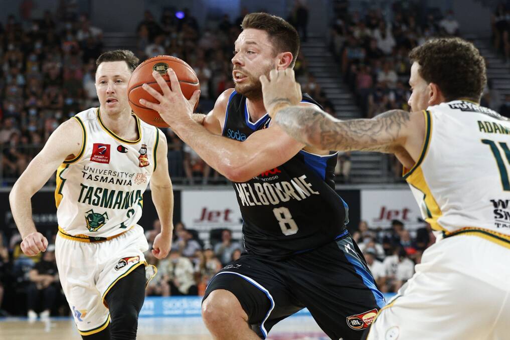 PLAY-MAKER: Melbourne United's Matthew Dellavedova drives to the basket against the JackJumpers at John Cain Arena earlier this year. Picture: Darrian Traynor/Getty Images