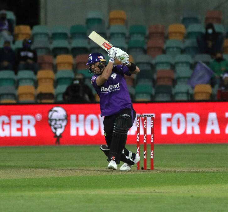 FINALS BOUND: Hobart Hurricanes' Ben McDermott hit 55 against the Melbourne Stars on Wednesday night. Picture: Rick Smith 
