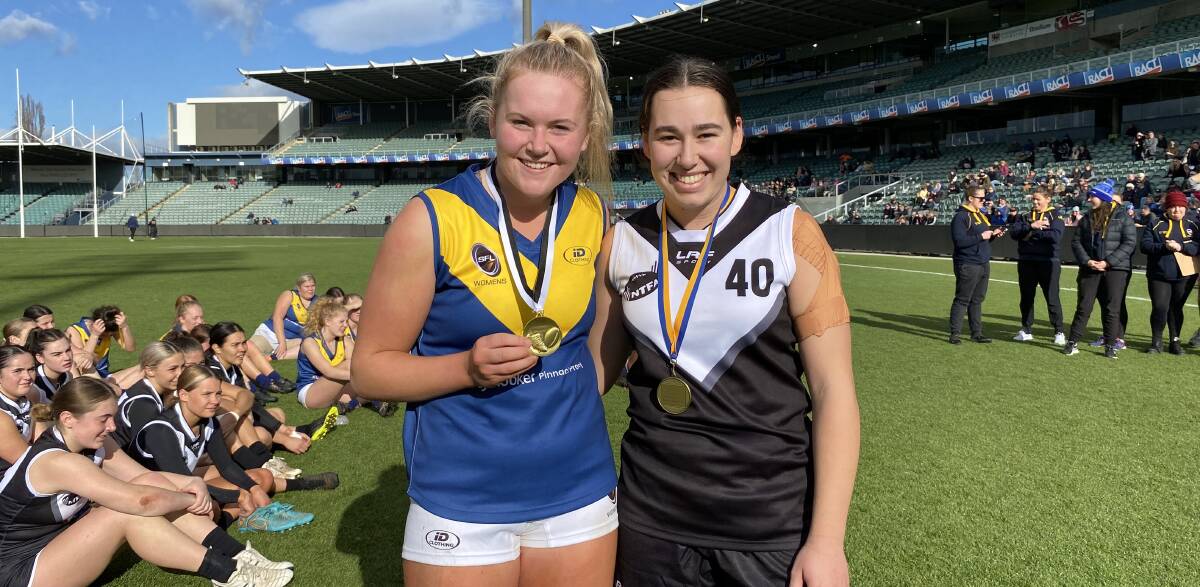 CONGRATS: SFL under-20 women's best on ground Grace White and NTFA best-on Kiarnna Lehman, who plays for Deloraine. Picture: Brian Allen 