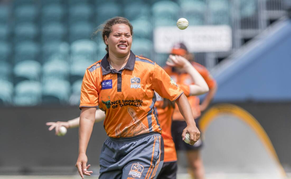 STRONG INCLUSION: Hobart Hurricanes and Tasmania Tigers bowler Belinda Vakarewa is playing for the Greater Northern Raiders on Sunday. Picture: Phillip Biggs 