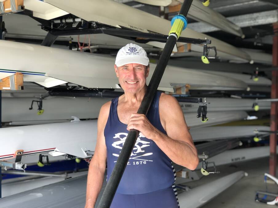 ENJOYING SPORT: Tamar Rowing Club's Richard Norton on Saturday. Picture: Brian Allen 