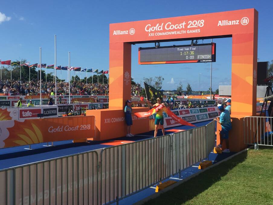TASSIE DREAM DASHED: Launceston's Jake Birtwhistle crossing line at the 2018 Commonwealth Games. Picture: Rob Shaw