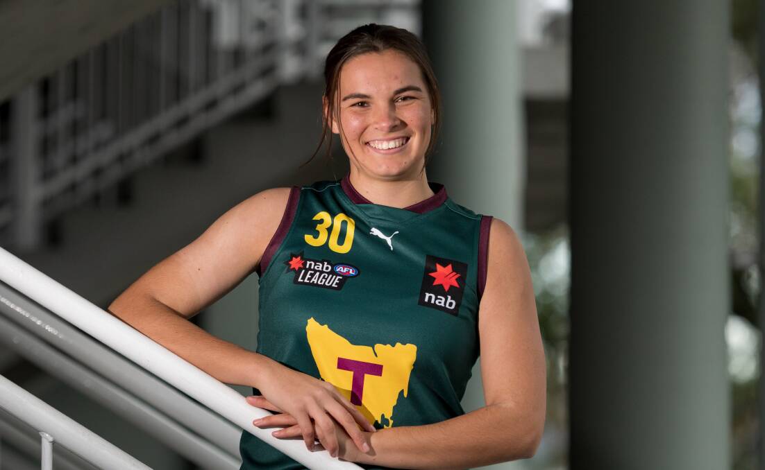 Tasmania Devils and Old Scotch player Tunisha Kikoak will represent the under-23 All-Stars on Sunday at Marvel Stadium. Pictures by Phillip Biggs 