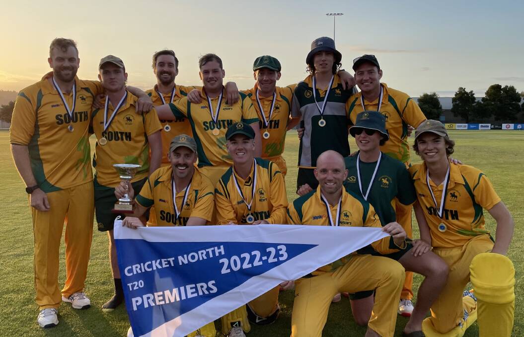 South Launceston with the Cricket North Twenty20 premiership flag after beating Westbury at NTCA no. 2. Picture by Brian Allen 