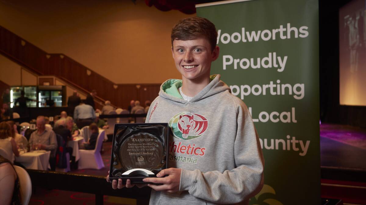 Newstead Athletics race walker Sam Lindsay, 14, took out the male rising star award. He won a silver medal at the national championships earlier this year.