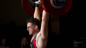 Seth Fox at the state under-20 and under-23 weightlifting titles at Unite Strength and Conditioning in Waverley. Pictures by Phillip Biggs  