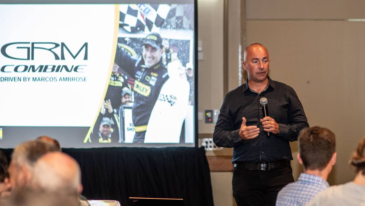 RACING ICON: Garry Rogers Motorsport competition director and combine leader Marcos Ambrose at the combine launch on Sunday night. Picture: Supplied 