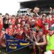 SWEET SUCCESS: Meander Valley celebrates winning the 2012 Leven Football Association grand final. Picture: File