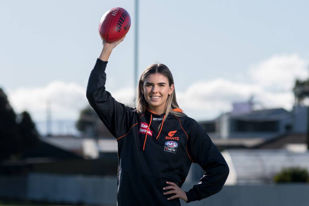 NEW COLOURS: AFLW draftee Madison Brazendale, pictured at Prospect Park, is now playing for Greater Western Sydney. Picture: Phillip Biggs 