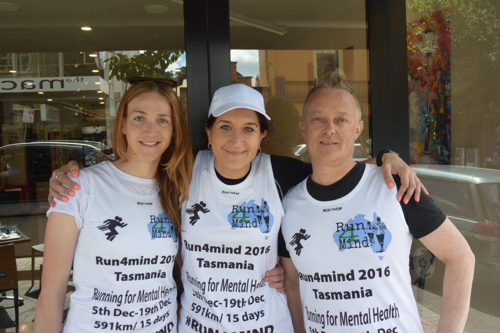 Run4mind: Rachael Laycock, Vanessa Heuser, and Adrian Middleton form the Tasmanian Run4mind team.