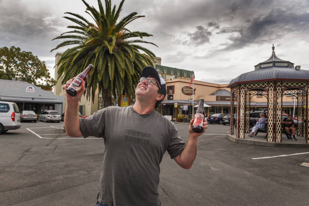 Market time: Red Brick Cider's Corey Baker is preparing for the last summertime Launceston Night Market for the season. Picture: Paul Scambler