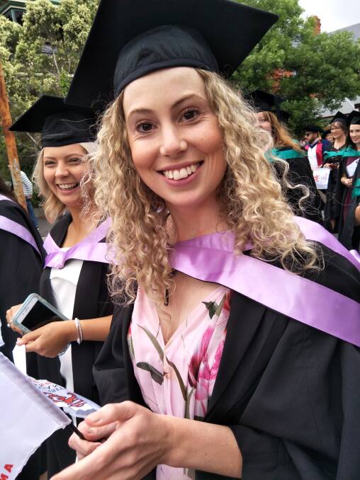 Success: Chloe Cunningham on her graduation day. Picture: Supplied