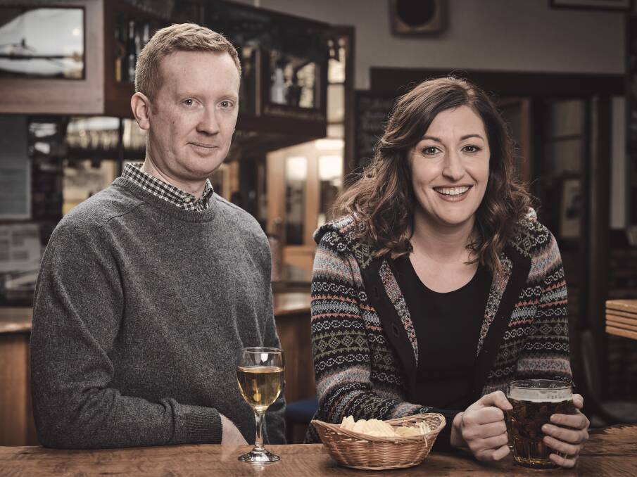 Comedy duo: Luke McGregor and Celia Pacquola return to Rosehaven and their characters Daniel and Emma respectively. Picture: Supplied