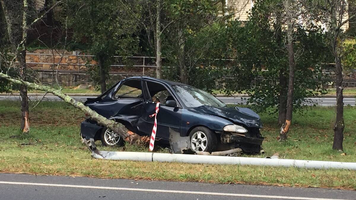 A car crash on the West Tamar Highway this morning. Picture: Paul Scambler
