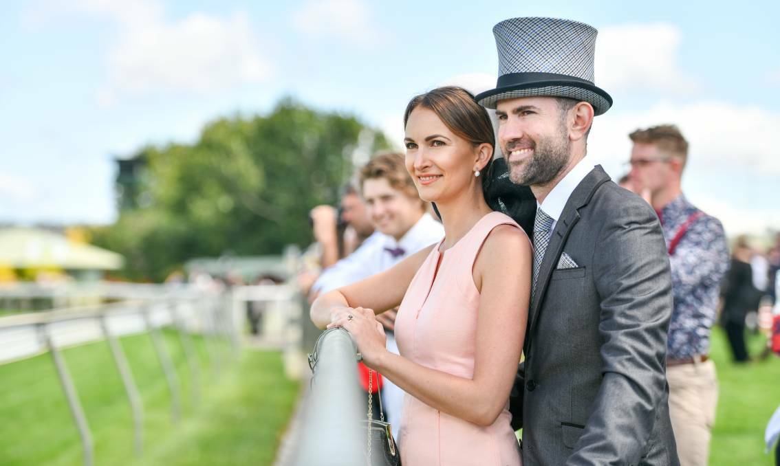 Douglas and Meghan Briton watch the races at Mowbray. Pictures: Scott Gelston.