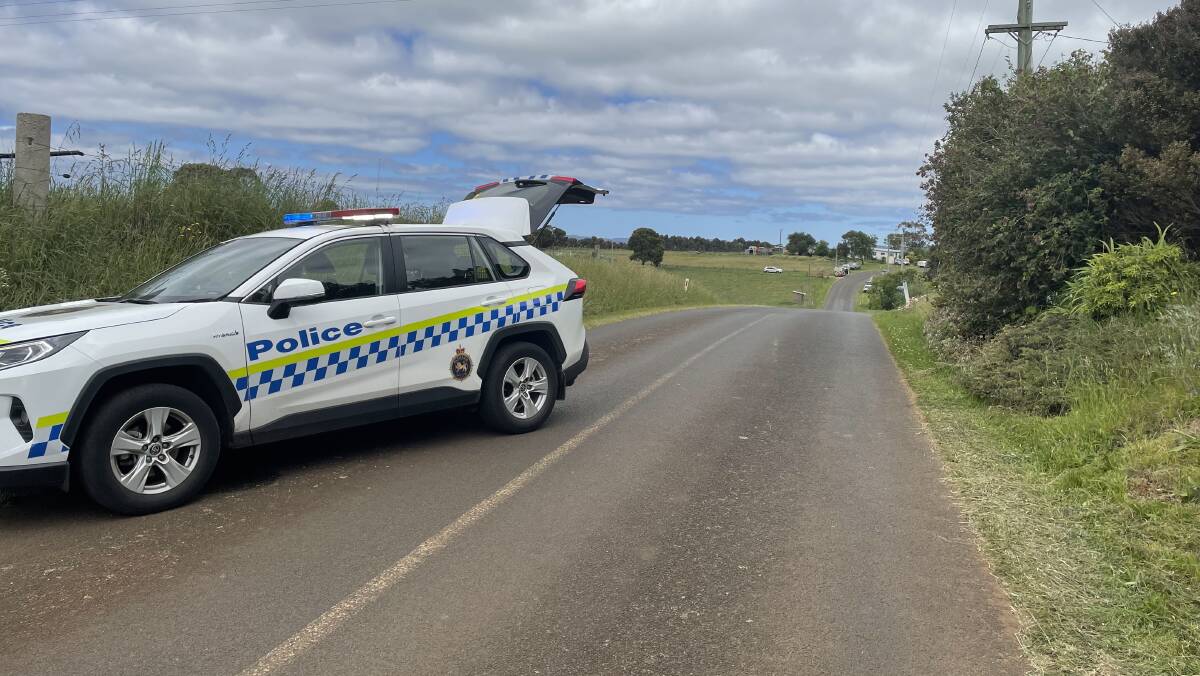 ON SCENE: Tasmania Police have blocked a section of Preolenna Road. 