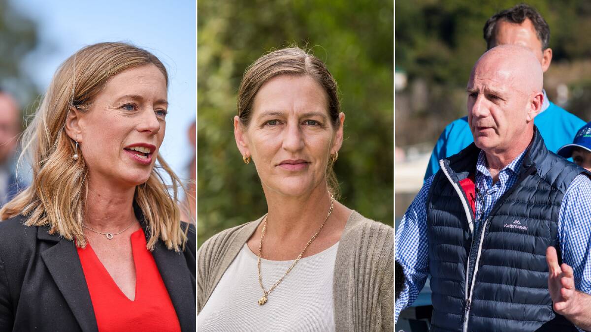 Opposition leader Rebecca White, Tasmanian Greens leader Cassy O'Connor and Premier Peter Gutwein. 