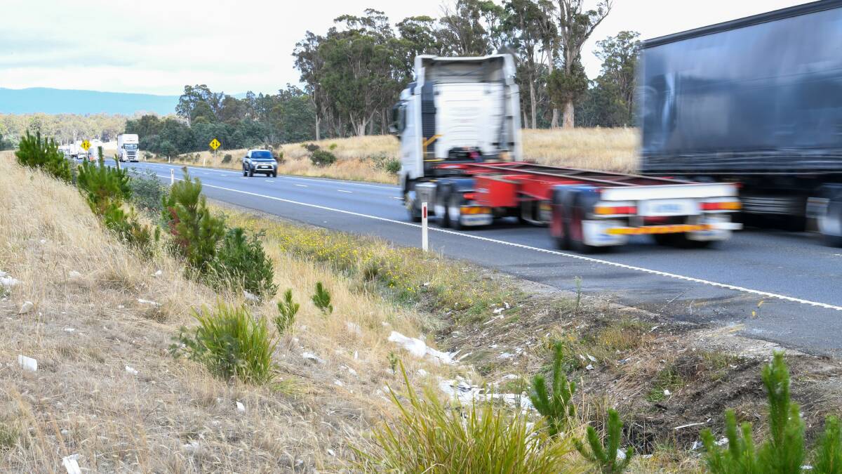 The crash site where three men died following the Bass Highway tragedy last year.