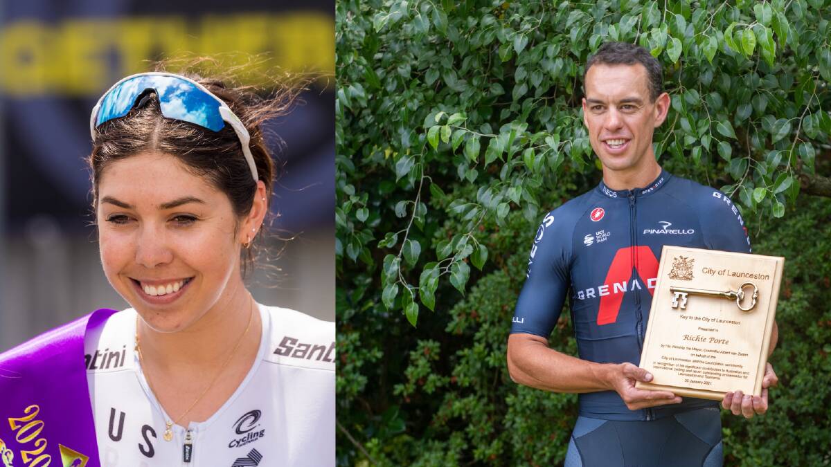 Georgia Baker will be competing in track cycling while her fellow Tasmanian Richie Porte will compete in road cycling. 
