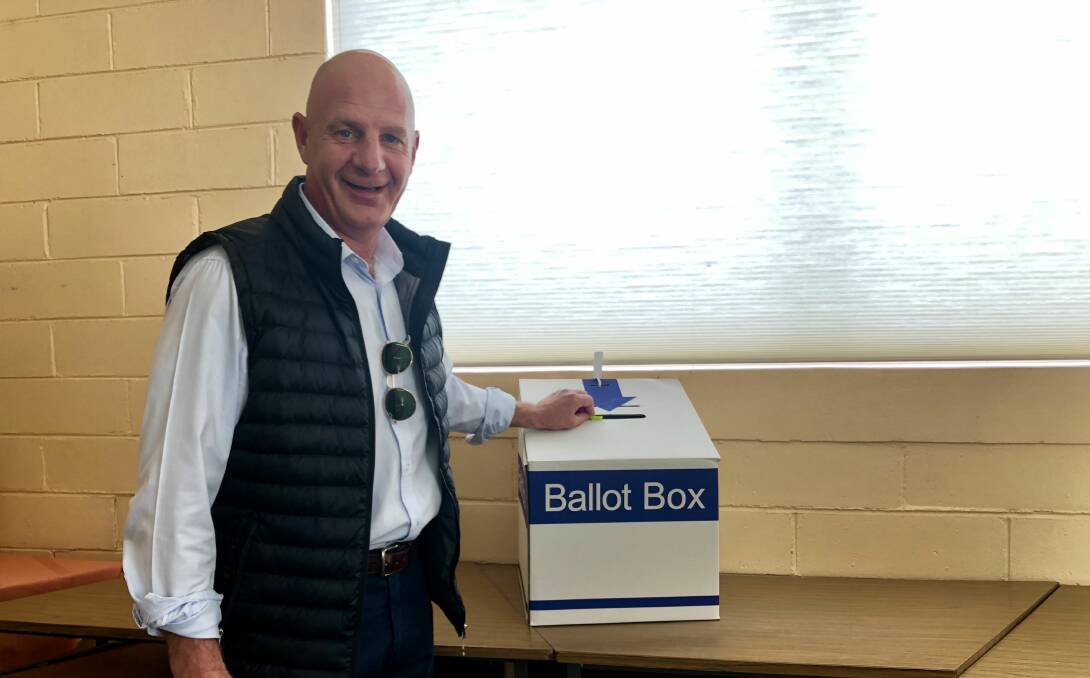 Premier Peter Gutwein voting at the last state election.