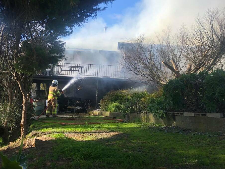 It took fire crews about half an hour to bring the blaze under control. Picture: Craig George 
