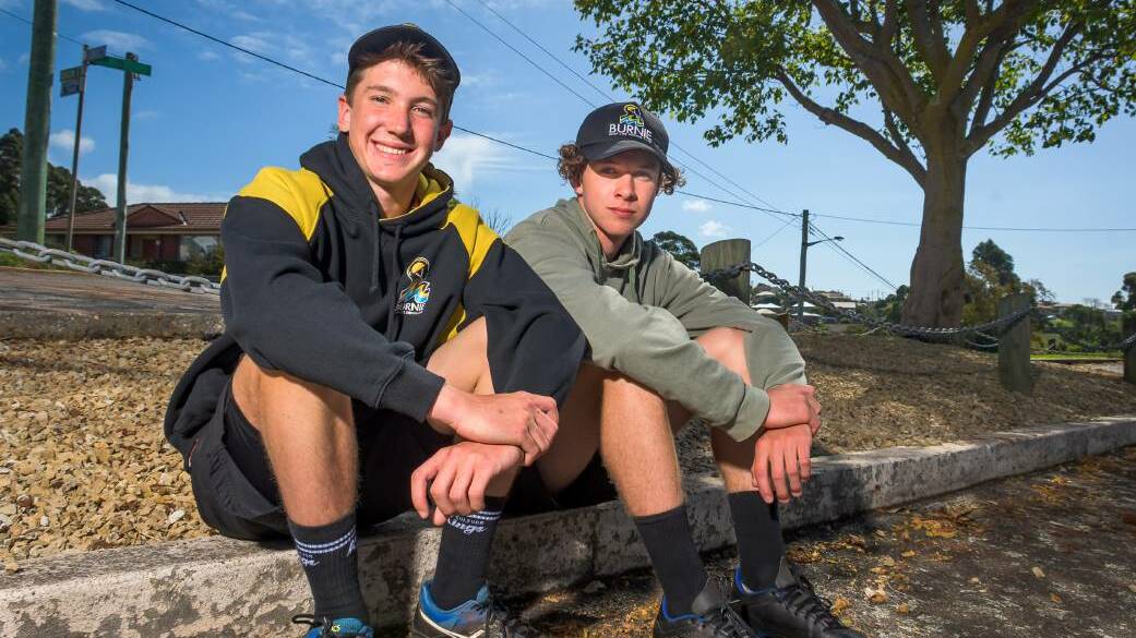 STEPPING IN: Hunter Cooper and Harry Kuys, both 15, fended off two dogs. Picture: Simon Sturzaker.