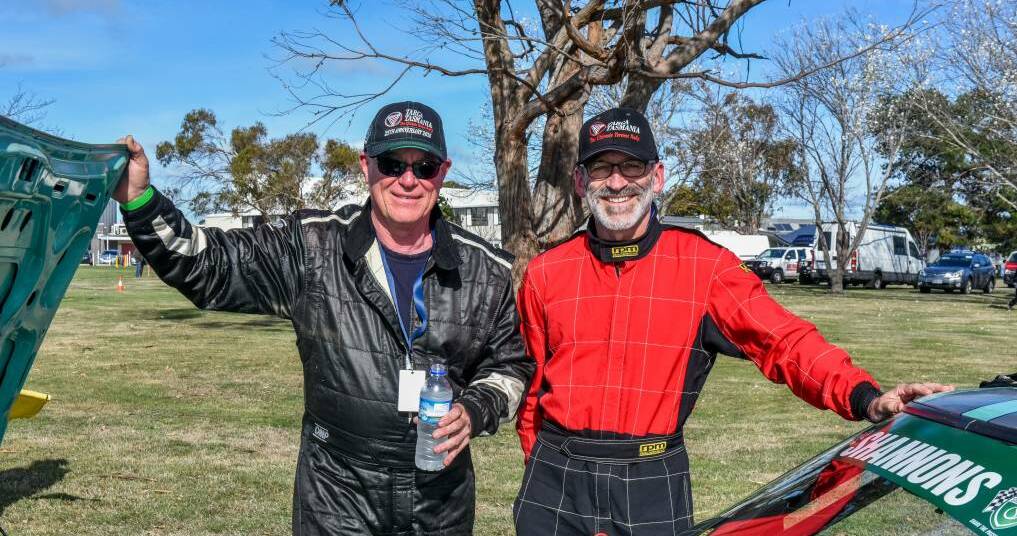 NSW Targa driver Shane Navin, left, photographed in 2019. He died in a single vechile crash in day five of Targa Tasmania rally. 