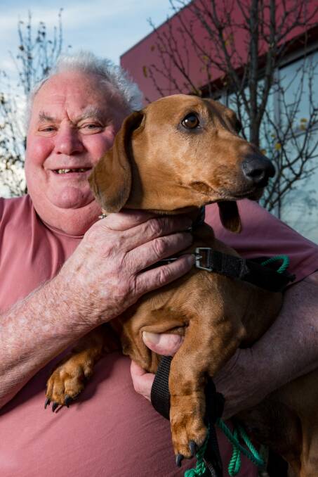 Arthur Nash and his dog Daniel were kept apart after he lost his assets to the Public Trustee. Picture: Phillip Biggs.