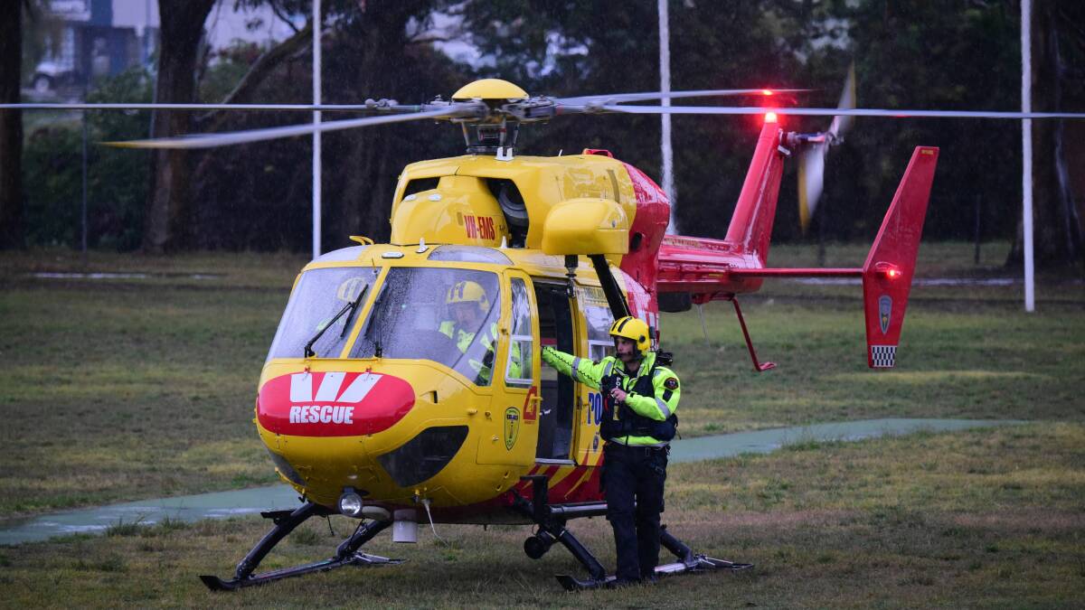 Police helicopter involved in manhunt