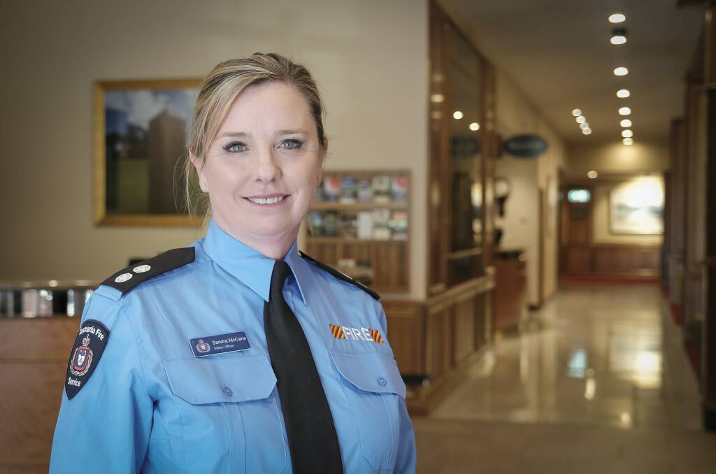 Firefighter Sandra McCann was the first female station officer within the Tasmania Fire Service. Picture: Craig George