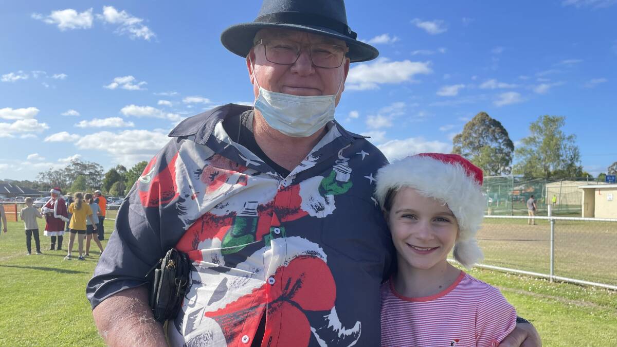 Des Anderson, of Legana, with Addison Brown, 9, of Queensland.