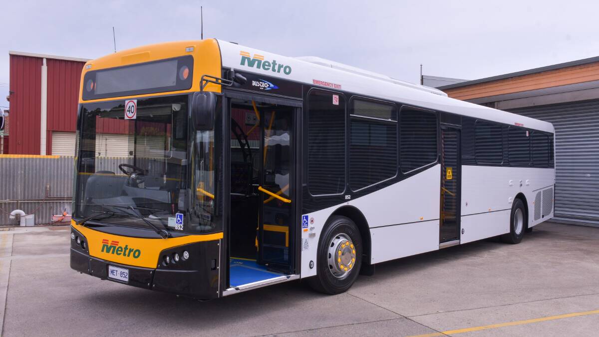 A Metro bus built by Elphinstone at Wynyard.
