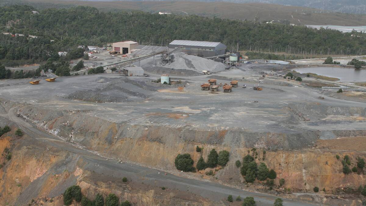 A 2008 aerial shot of the Savage River Mine.
