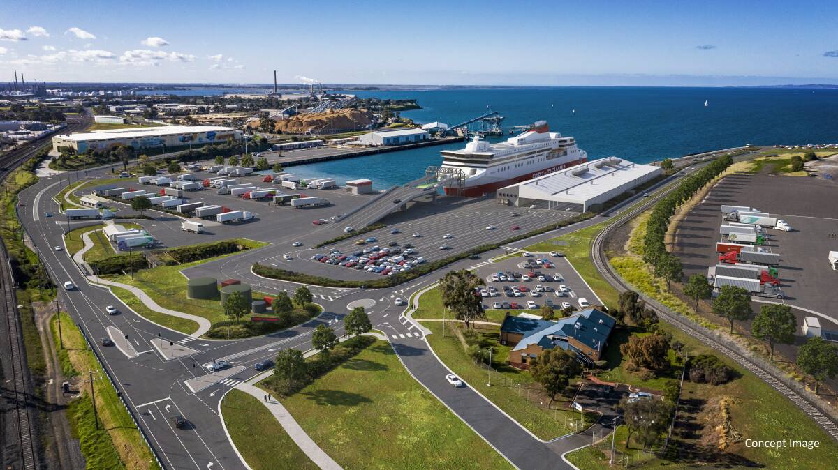 NEW DIGS: A concept image of the planned Spirit of Tasmania terminal at the Geelong Port. 