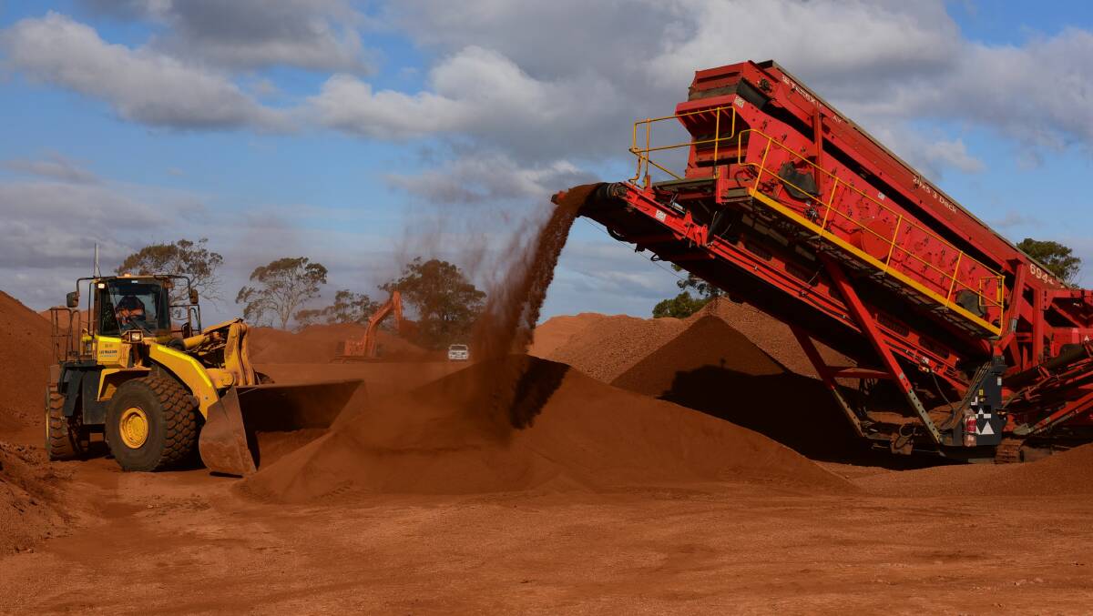 Bauxite mining at Bald Hill, near Campbell Town.