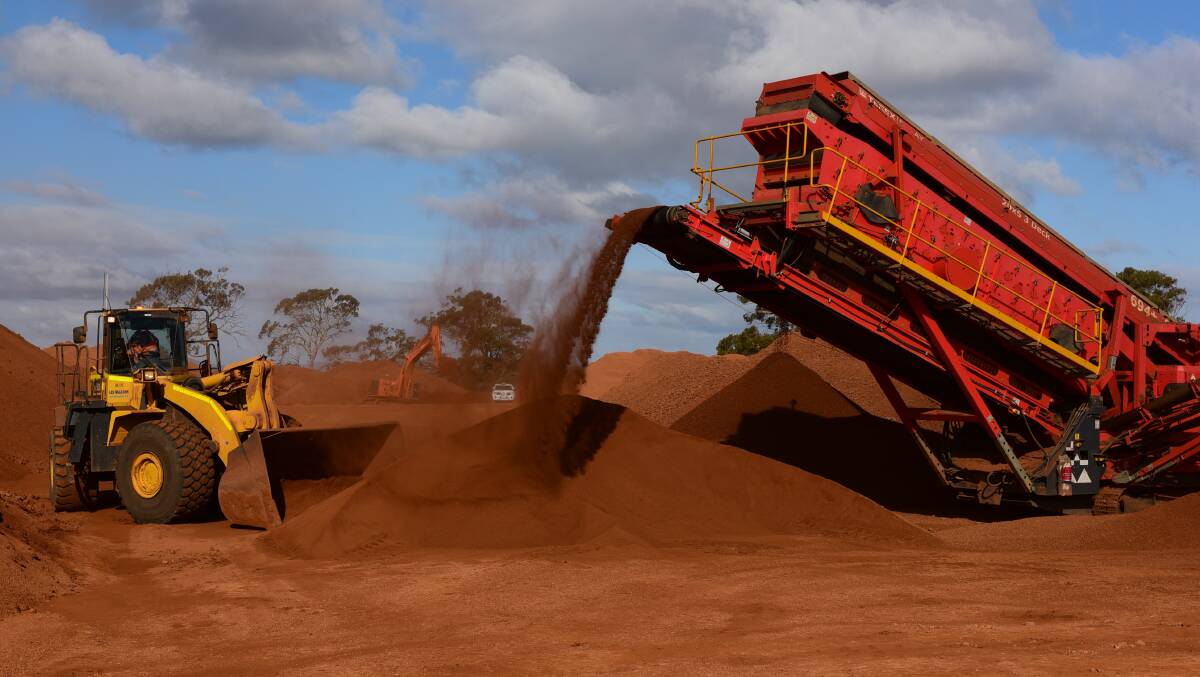 Bauxite mining at Bald Hill, near Campbell Town.
