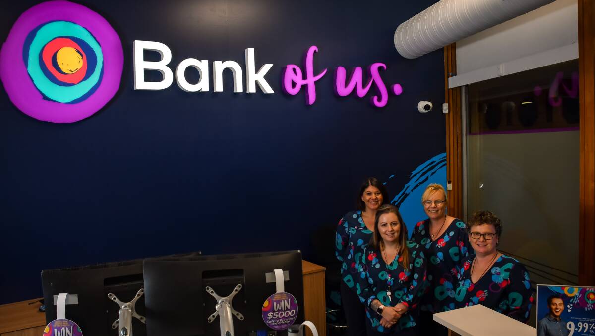 The Bank Of Us Burnie branch will host the launch of the bank's new community initiative. Pictured are staff Belinda Saltmarsh, Amanda Groves, Mel Eaton and Jane Bryant. Picture: Simon Sturzaker.