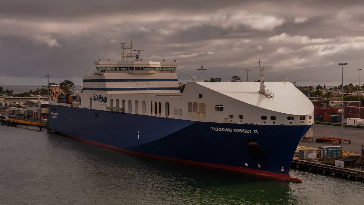 Freighter the Searoad Mersey II. Picture: Phillip Biggs.
