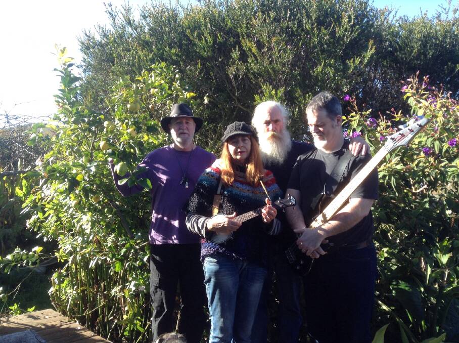 UKELELE VIBES: Jay Wilson, Raewyn Black, Peter Bourne, and Jason Henderson of The Blackouts will be playing at the first Music by the Bay event. Picture: Supplied.