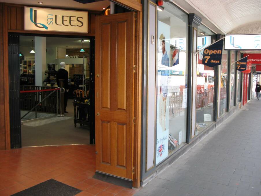 Les Lees Menswear in Hobart. Picture: Supplied