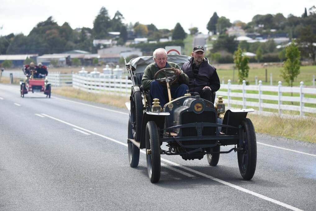 TRUE VINTAGE: The oldest car in the group was built in 1906, while the newest was built in 1916. Event organiser Joe Clippingdale described the cars as "horseless carriages". Picture: Paul Scambler