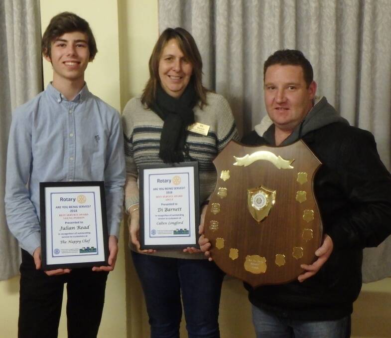 WINNERS:  Are You Being Served? award winners Julian Read, Di Barnett and Damien Benson. Picture: Supplied