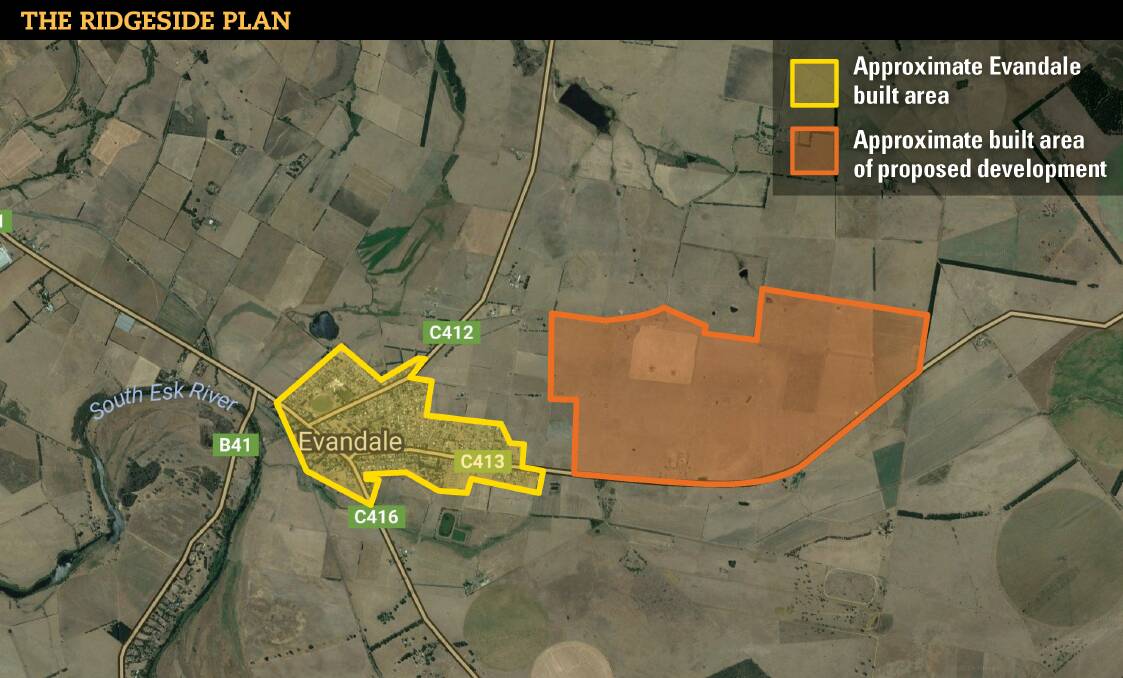 ZONING: The land bought is about double the size of Evandale. The Northern Midlands Council will consider rezoning the area in July.