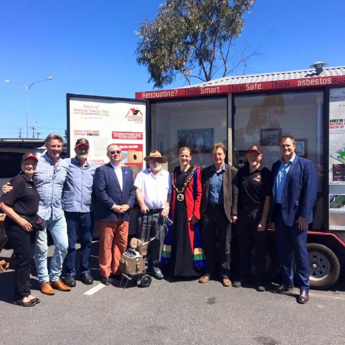 ASBESTOS EDUCATION: The van has made stops in cities and towns all around Australia, including Adelaide earlier this year. Picture: Supplied