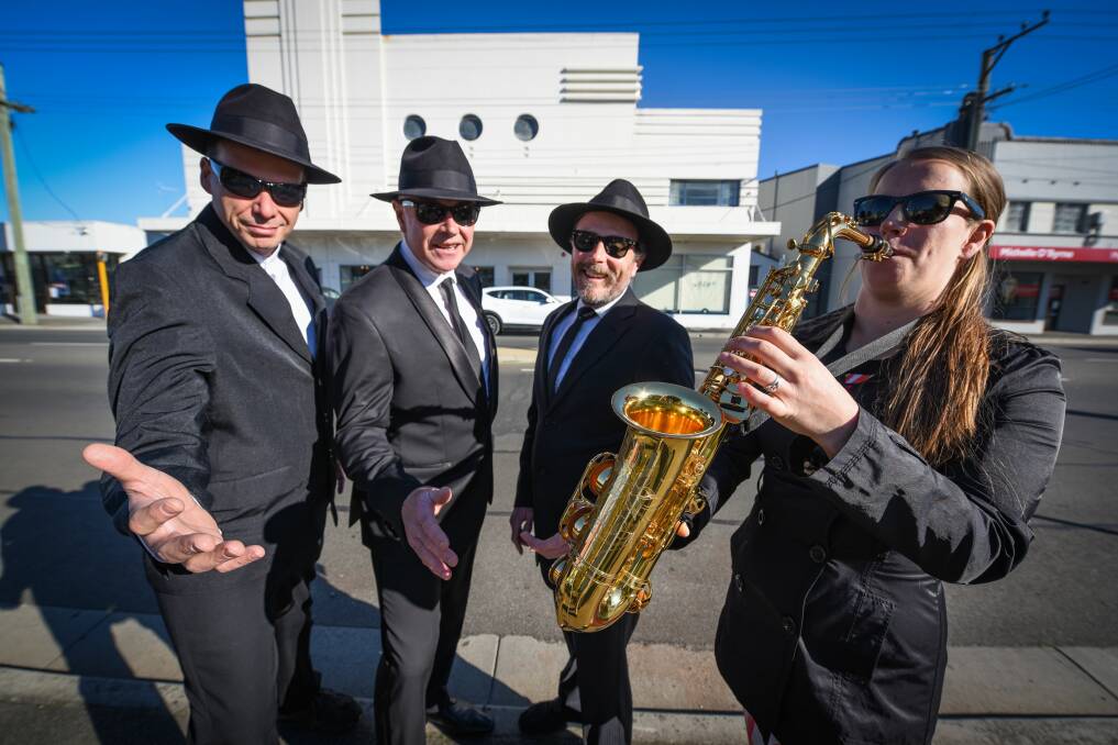 BLUES: City Mission's Ray Green, Matson's Richard Matson, Star Theatre's Ben Davis and Electric Boogaloo's Fiona Bye. Picture: Paul Scambler