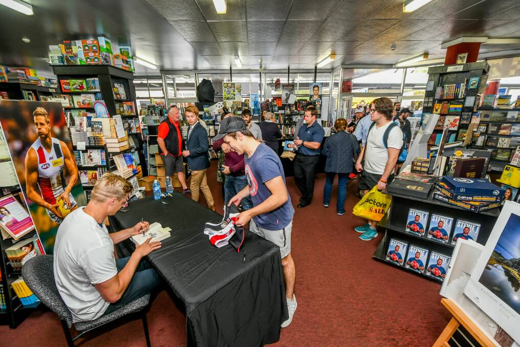 AUTOBIOGRAPHY: Riewoldt was signing copies of his new autobiography. Picture: Phillip Biggs