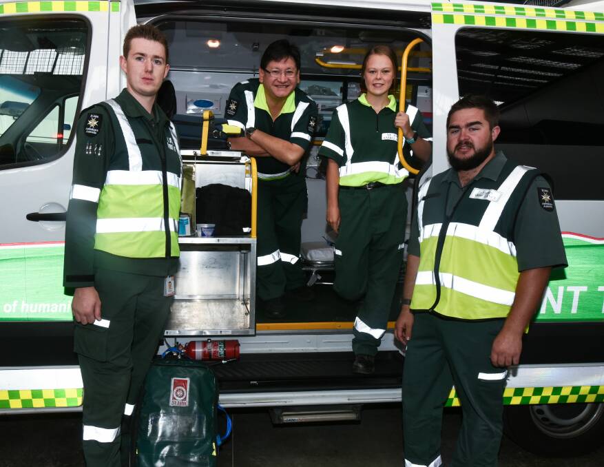 ST JOHN'S: Matt Pitt, Nigel Chong, Nichola James and Kaleb Milner are St John Ambulance Tasmania volunteers. Picture: Neil Richardson
